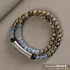Pulsera de Sandalo Verde Argentino de 8mm con Doble Bucle para Hombres y Mujeres, Cuentas Budistas de Sandalo, Cuentas de Oración, Artículo Cultural, Regalo al por Mayor