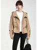 Gabardina casual suelta estilo europeo para mujer, chaqueta con capucha para exteriores, nueva ropa de otoño para mujer, nuevo producto transfronterizo