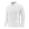 Camiseta Deportiva de Manga Larga para Hombre para Exteriores con Cuello Alto, Media Cremallera, Secado Rápido, Transpirable, Top de Golf, En Stock al por Mayor
