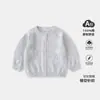 Cárdigan de punto hueco de algodón puro para niña, nuevo estilo primavera y otoño, chaqueta suéter para bebé suave y amigable con la piel, top estiloso para niños