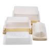 Molde para Gelatina de Pastel de Año Nuevo Rectangular Ladrillo Dorado Rico PP Caja de Empaque tipo Blíster Transparente para Pastel de Año Nuevo Caja de Regalo para Pastel de Año Nuevo