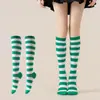 Calcetines de Media Pierna Transfronterizos para Pareja para Hombres y Mujeres, Calcetines de Rendimiento Cosplay, Calcetines Navideños Estilo Europeo y Americano, Calcetines Rayados hasta la Rodilla