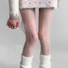 Medias de Seda Blancas Pantimedias de Encaje Pura Pasión Lolita Primavera y Otoño Ultra-delgadas Rombo Blanco Artefacto para Piernas de Hilo de Seda Calcetines