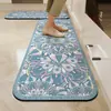 Tapete de piso para cozinha vintage, antiderrapante, resistente a óleo, lavável, resistente à sujeira, resistente ao desgaste, absorvente de água, secagem rápida, tapete de piso de terra de diatomáceas