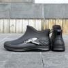 Botas de Lluvia para Hombre, Zapatos Ligeros Impermeables, Botas de Agua Cortas de Suela Plana, Zapatos de Trabajo de Goma Antideslizantes para Cocina Resistentes al Desgaste, Botas de Lluvia para Hombre, Duraderas