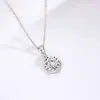 Plata de Ley S925 Colgante Simple de Flor Moda Femenina Elegante Versátil Estilo Coreano Flor Diamante Collar Venta al por Mayor Mujeres