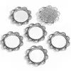 Diámetro Interior 18mm Piedra del Tiempo Flor Redonda Base Accesorios de Joyería DIY de Aleación Colgante Decorativo C78