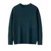 Outono e Inverno Novo Gola Redonda 100% Caxemira Pura Tricô Masculino Espesso Quente Casual Tricô Cor Lisa Manga Longa Pulôver