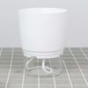 Vaso de flores de plástico transparente Armazenamento de água de camada dupla criativa Preguiçoso Vaso verde absorvente automático Vaso de flores Redondo Grande Atacado
