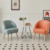 Sofá individual de madera maciza para ocio, Sillón reclinable para dormitorio, Silla perezosa para balcón de apartamento pequeño, Tapicería económica de tela