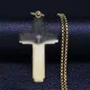 Collar con Colgante de Cruz Bíblica Nuevo Estilo Transfronterizo Europeo y Americano de Acero de Titanio para Hombres Joyería Retro Hip-Hop de Nicho Venta al por Mayor para Mujeres