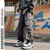Jeans de trabajo para hombre multibolsillos, pierna recta, corte holgado, pierna ancha, estilo callejero americano, marca de moda, diseño fresco y elegante, pantalón largo