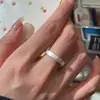 Anel Minimalista Estilo Coreano Japonês e Coreano Prata Esterlina S925 Escovado Fosco Versátil para o Dia a Dia