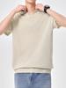 Camisa Polo de Punto con Cuello en V Seagull para Hombre Verano Estilo Old Money Camiseta de Punto Simple Holgada Casual Versátil Top de Manga Corta