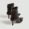 Botines Cuadrados Apilados Retro de Cuero con Hebilla para Mujer, Nuevos de Otoño 2026, para Aumentar la Altura, Venta al por Mayor