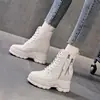 Botas Martin para Mujer, Nuevo Estilo 2026, Plataforma que Aumenta la Altura, Botines Cortos Ajustados Forrados de Felpa para Otoño e Invierno, Zapatos de Algodón, Botines Cortos