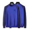 Camisa Azul de Manga Longa com Gola Redonda, Novo Estilo Primavera e Outono, Blusa de Treino de Manga Longa para Exterior Outono e Inverno, Moletom Respirável para Camada Base