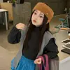 Suéter de cuello alto para niñas estilo coreano, camiseta básica para niños, suéter elegante de otoño e invierno para niños y niñas, tejido suave y acogedor, transfronterizo