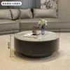 Mesa de centro italiana de luxo com placa de rocha, minimalista, para armazenamento, sala de estar, pequeno apartamento, sala de chá, mesa de chá redonda de alta qualidade, combinação