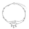 Pulsera Candado de Paz para Mujer, Plata 925, Cuentas Redondas de Doble Capa, Sencilla y Elegante, Joyería de Moda Estilo Ins, Lujo Ligero, Nicho, Accesorio Versátil