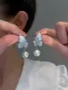 Pendientes de perlas de mariposa azul de alta calidad con diseño de nicho para mujer, nuevos y populares pendientes de moda de verano 2023.