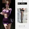 Lingerie Sexy Crocante Noturna Transparente Manga Longa Vestido de Quadril Uniforme Quente Sexy Apaixonado Conjunto de Pijama Tentação para Mulheres