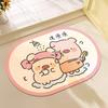 Cerdo de Baño Lindo Tapete de Entrada Decoración de Puerta Tapete de Baño Tapete de Piso de Inodoro Absorbente Inodoro Dibujos Animados Secado Rápido