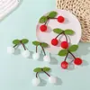 Punto Lindo Lazo Cereza Bola de Pelo DIY Hoja Par Bola Hecho a Mano Ropa Infantil Accesorios para el Cabello Accesorios