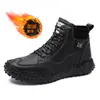 Outono e inverno de 2024 novos sapatos casuais masculinos transfronteiriços com forro de lã, botas de neve quentes, meias Joker, botas Martin versáteis