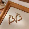 Pendientes de Chica de Hardware Femeninos Franceses Vintage Marrones Simples de Moda Pendientes Maillard para Mujeres