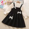 Falda de primavera y otoño para niñas, estilo occidental, popular en Internet, conjunto de dos piezas, vestido de princesa con tirantes