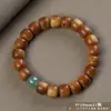 Pulsera de Material Antiguo de Ciprés de Acantilado Taihang Estilo Étnico Pulsera de Madera Juguete Escultura en Madera Cuentas Budistas Pulsera de Cuentas de Oración Wenwan Mayoreo