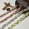 2 cm de Ancho, 9 Colores Disponibles, Encaje Bordado de Mini Rosas, Adorno de Encaje Pequeño Colorido para Ropa Infantil y Accesorios de Hanfu