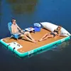 Plataforma Flotante Inflable de PVC para Nadar, Ocio, Pesca en el Agua, Esterilla de Yoga Engrosada, Doble Cojín de Aire