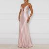 Roupa Feminina Mais Vendida Europeia e Americana 2025 Verão Nova Moda Elegante Sexy Sexy Slim Plissada Vestido Longo