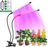 Lámpara LED con clip para plantas transfronterizas, lámpara de crecimiento para plantas suculentas de cuatro cabezales, lámpara de crecimiento de espectro completo con atenuación temporizada por USB