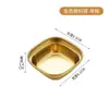 Plato para Salsa de Acero Inoxidable 304 Estilo Coreano, Plato para Condimentos de Múltiples Compartimentos Color Dorado, Plato Cuadrado de Múltiples Compartimentos para Salsas y Condimentos para Restaurantes y Hoteles