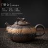 Juego de té de kung fu de cerámica vintage, tetera china de gres, tetera individual para el hogar, tetera de cerámica de imitación de leña con filtro