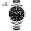 Reloj de Hombre ORSGA Classic Green Water Ghost Acero Sólido Calendario Luminoso Plato Giratorio Fábrica Live Reloj de Cuarzo Transfronterizo