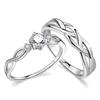 Anel de casal versão coreana de anel simples anel de diamante de simulação abertura anel de zircônia anel clássico anel de casamento de casal uma geração de cabelo