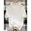 Camiseta de Manga Corta con Estampado de Letras Estilo Americano para Hombre, Marca Trendy de Verano, Corte Holgado, Camiseta Básica Versátil de Alta Resistencia