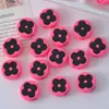 Cuentas acrílicas sueltas redondas y planas de trébol de cuatro hojas en color dopamina para pulseras DIY, accesorios para el cabello y componentes de joyería