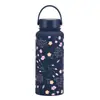 Serie Floral de Alto Valor Estético Termo de Acero Inoxidable 304 Botella de Agua Portátil para Exteriores para Hombres, Mujeres y Estudiantes