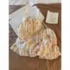 Pijama Floral de Tirantes Finos para Mujer, Verano, con Almohadillas Integradas en el Sujetador, Algodón Nube, Cuadros, Encaje, Estilo Princesa, Shorts, Ropa de Casa