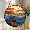 Colgante de Cristal de Colores Atardecer Transmontaña Adorno de Cristal para Colgar en Casa Decoración de Ventana Atrapasoles de Jardín