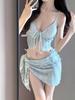Traje de baño para mujer coreano ins de alta gama resort aguas termales dividido bikini sexy adelgazante traje de baño de tres piezas que cubre el vientre