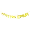 Banner de Cumpleaños Brillante con Números y Letras, Banner Redondo de Lentejuelas, Banner Cosido, Banner Cosido de Estrella de Cinco Puntas, Banner Triangular