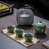 Conjunto de Chá para Viagem Transfronteiriça Portátil Doméstico Forno Ge Forno Ru Uma Bule Seis Xícaras Escritório Bule Kung Fu
