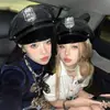 Gorra Azul Marino Retro Negra Cos Policía Sombrero Grande de Verano para Cabeza Grande Sombrero de Sol de Ala Ancha Estilo Japonés Gorra de Marinero