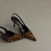 Sandálias de salto alto com estampa de leopardo francês, camurça, primavera e verão, novos sapatos simples, estilo fada